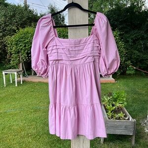 Abercrombie & Fitch Pink Puff Sleeve Dress